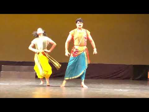 Scene of Shiva taking Ganesha’s head off - Bharathanatya dance drama scene