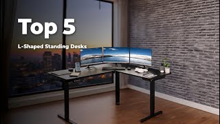 ✅Best L-Shaped Standing Desks for Home Office & Gaming | Adjustable Height Picks!