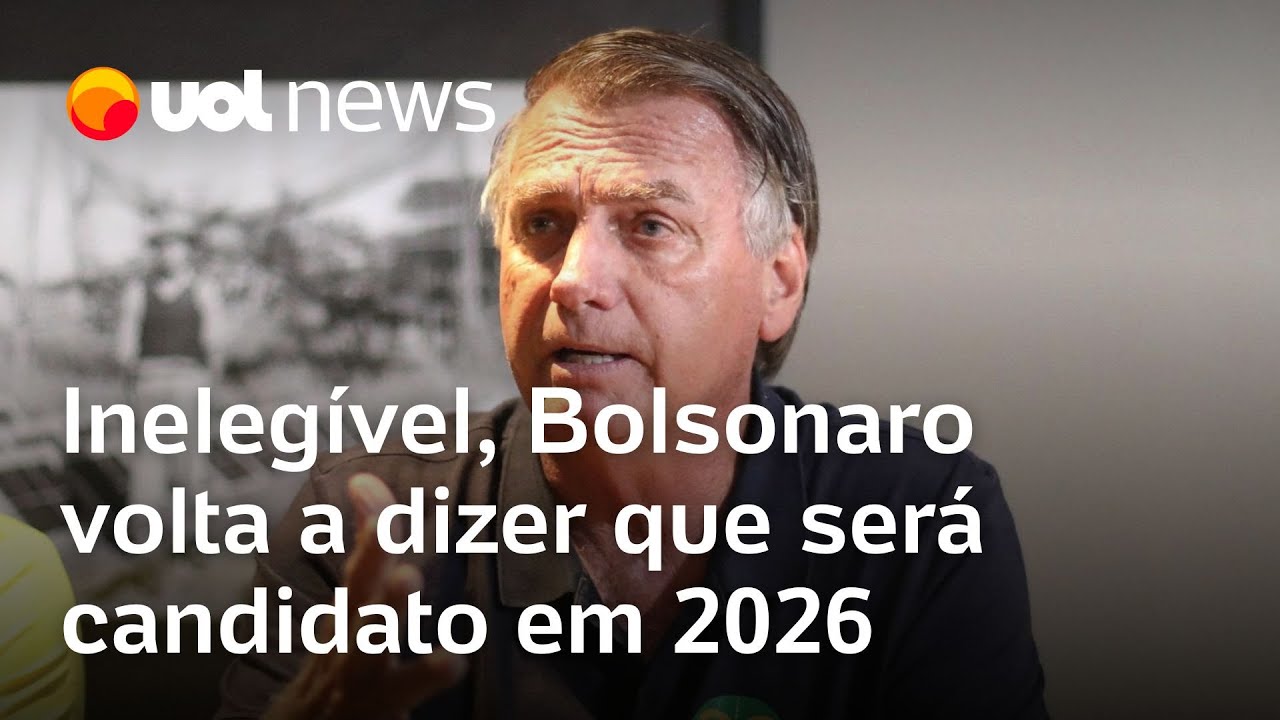 Bolsonaro repete que será candidato em 2026 mesmo estando inelegível: 'Vou voltar'