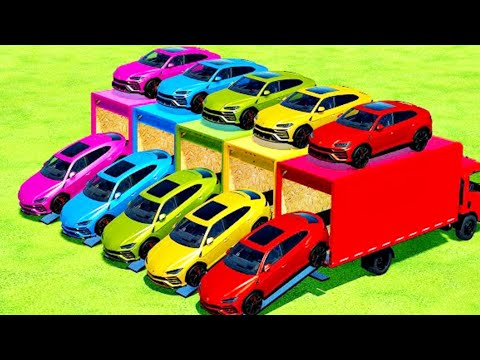 LOAD & TRANSPORTING LAMBORGHINI URUS WITH ISUZU TRUCK & TRUCK MAN - Farming Simulator 22