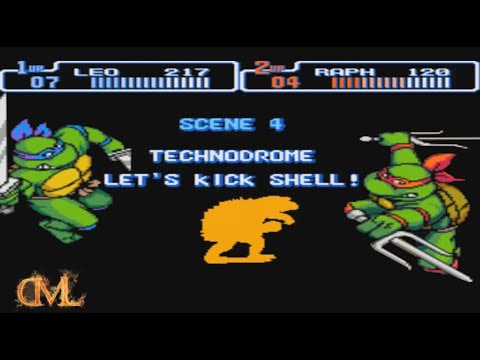 Teenage Mutant Ninja Turtles IV: Turtles in Time. SNES. Stage 4. TECHNODROME LET'S  KICK SHEEL!