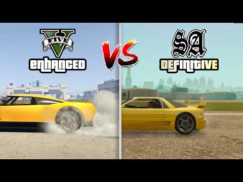GTA 5 ENHANCED EDITION  VS GTA SAN ANDREAS DEFINITIVE EDITION (GRAPHICS COMPARISON)