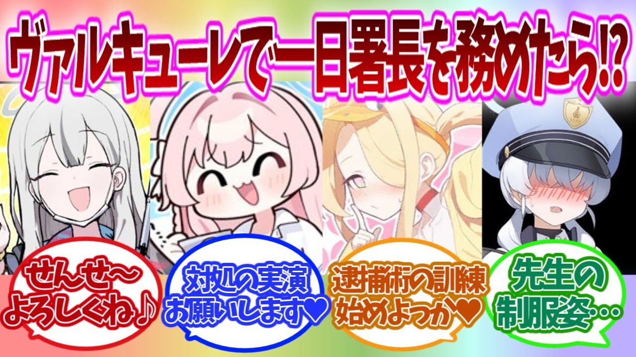 【SS】ヴァルキューレで一日署長をすることになった先生に興味津々な生徒の反応+キヴォトスでは犯罪じゃないからと●●を先生に強要しニヤニヤする生徒の反応【ブルアカ】