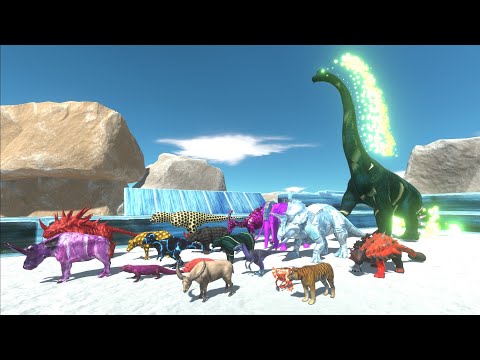 Escape from SUPER GIANT BRACHIOSAURUS - Animal Revolt Battle Simulator