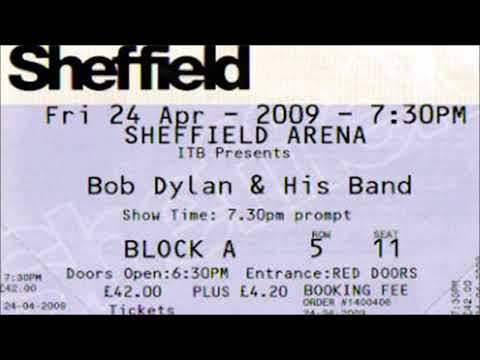 Bob Dylan 2009 Spring Tour of Europe – Sheffield, UK 24th April 2009