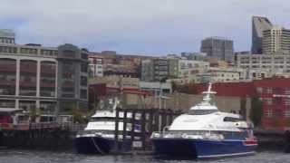 preview picture of video 'Seattle-to-Victoria BC on Victoria Clipper high-speed catamaran ferry 2013-10-01'