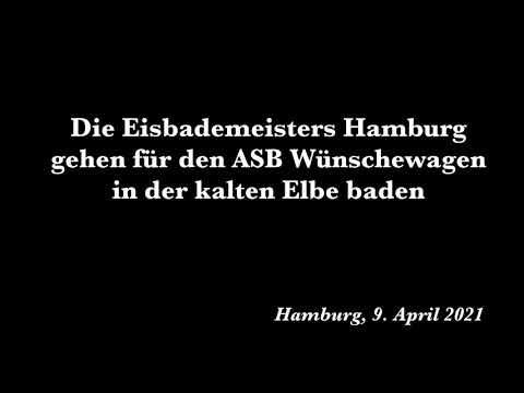 Die Eisbademeisters Hamburg gehen für den ASB Wünschewagen in der Elbe Baden