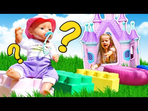 Maya and Mom save Lina the baby doll from the toy dragon and build a road to the castle.