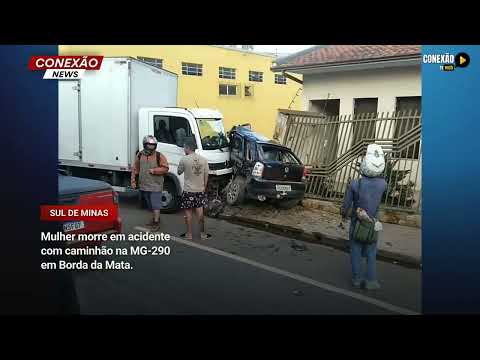 Vídeo: Mulher morre em acidente com caminhão na MG-290 em Borda da Mata (MG).