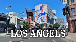 Relaxing Roadtrip Downtown Los Angeles, Hot Summer Day, 4K Epic Driving Video