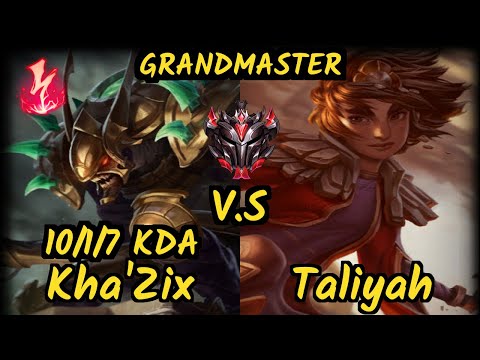MSF Maxlore (KHA'ZIX) vs TALIYAH - 10/1/7 KDA JUNGLE GAMEPLAY - EUW Ranked GRANDMASTER