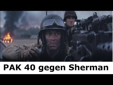 Soldat erklärt Sherman Panzer gegen PAK 40 "Fury - Herz aus Stahl"