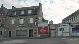 preview picture of video 'Driving Along Rue de Morlaix & Rue Verderel, Saint Pol de Léon, Finistère, Brittany, France'