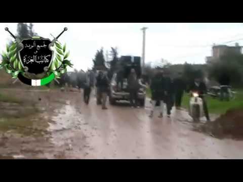 انتشار مقاتلي تجمع ألوية وكتائب العزة داخل حاجز لطمين في ريف حماه بعد السيطرة عليه من قوات النظام