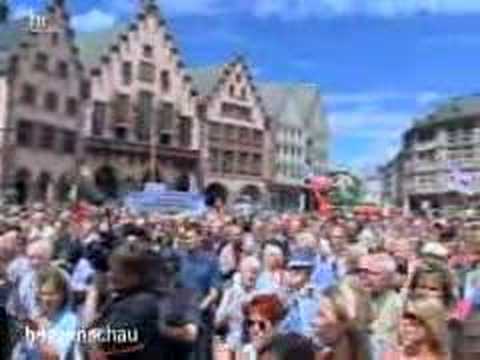 Massiver Protest bremst Nazi-Demo der NPD in Frankfurt 7.07.