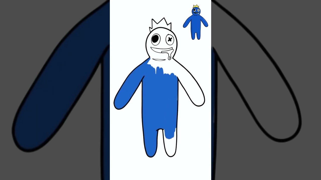 How to draw blue rainbow friends