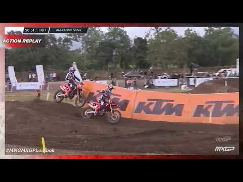 Geerts passes Van de Moosdijk and Langenfelder for the lead | MX2 race 2 | MNC MXGP of Lombok 2023