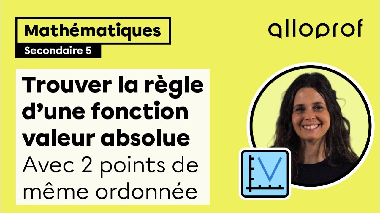 Trouver la règle d'une fonction valeur absolue avec 2 points de même ordonnée