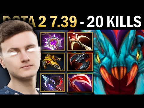 Weaver Gameplay Miracle with 20 Kills and Hurricane - Dota 7.39