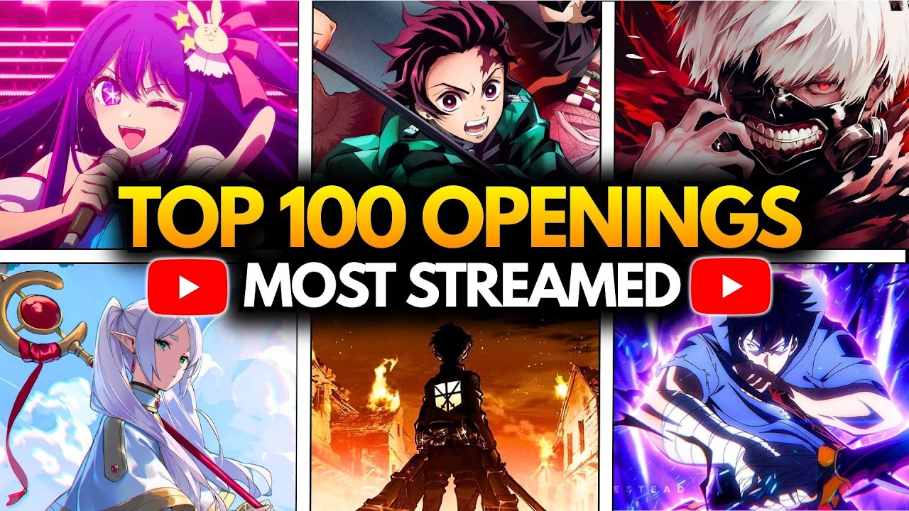 THE TOP 100 MOST LISTENED ANIME OPENINGS ON YOUTUBE! 🎧🔥