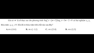 Toán 12: Giả sử m là số thực sao cho phương trình (log 3 x)^2 - (m+2) log 3 x + 3m-2=0 có hai nghiệm