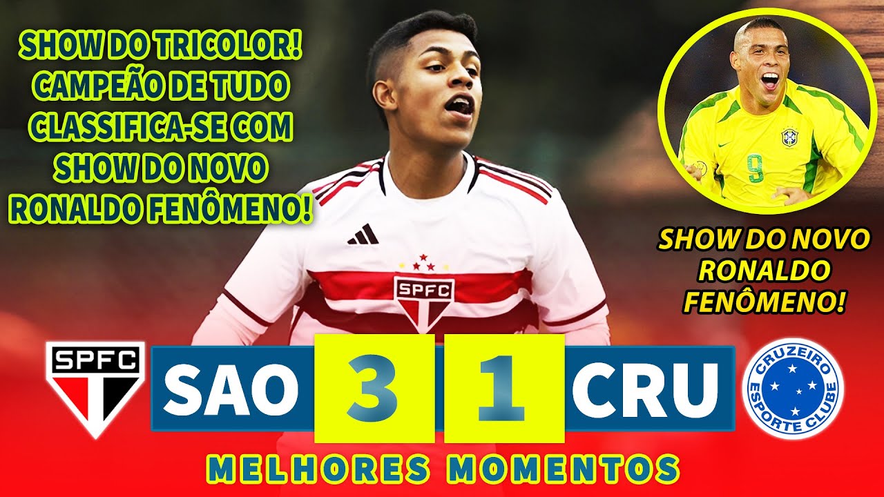 SHOW DO NOVO RONALDO FENÔMENO | São Paulo 3 x 1 Cruzeiro | Melhores Momentos | Copinha 2025