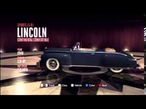 LA Noire Vehicle Guide - Sports Lincoln Continental Convertible