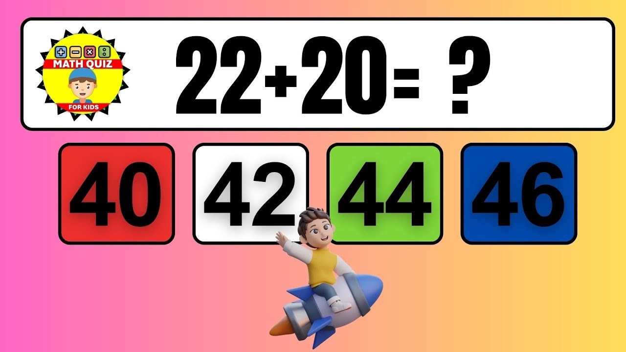 20 Math Quiz for Kids | Two Digit Addition Quiz