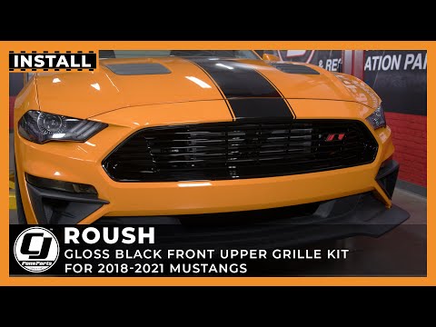 2018-2022 Mustang Install | Roush Gloss Black Front Upper Grille Kit
