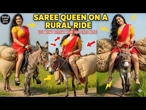 Saree Queen on a Rural Ride! Girls Horse Riding, Pony Rides & Donkey Ride Videos