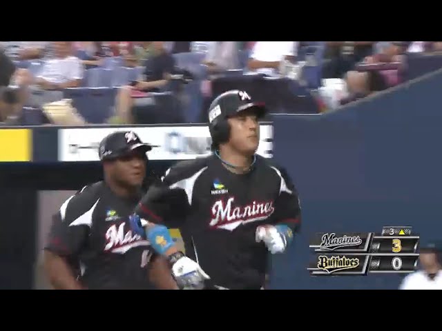 【3回表】高め強振!! マリーンズ・角中5号2ランホームラン!! 2015/8/16 Bs-M