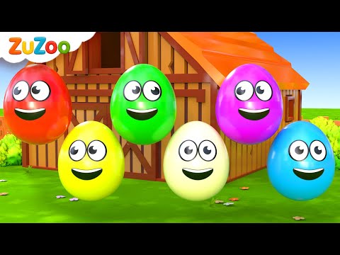 Learning Colors and Numbers Song | Colorful Eggs on the Farm | ZuZoo Nursery Rhymes & Kids Songs