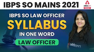 IBPS SO Law Officer Syllabus | IBPS SO Law Officer Preparation