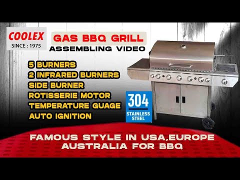 Coolex stainless steel gas bbq grill, for commercial