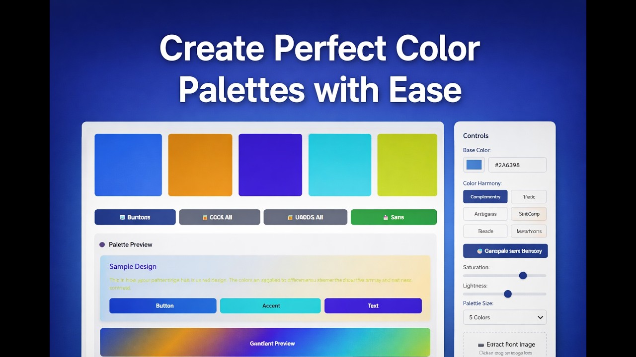 Create Custom Color Palettes Instantly with the Color Palette Generator  #GraphicDesign #FreeTools