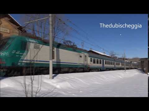 E.464 TITOLARE DEL REGIONALE IN TRANSITO NELLA NEVE A ROBILANTE. (CN) MERC. 6 - 2 - 2019