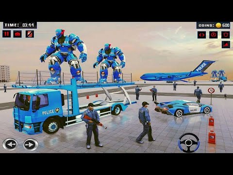 US Police Car Robot Transport: Robot Mode Transportation - Android Gameplay