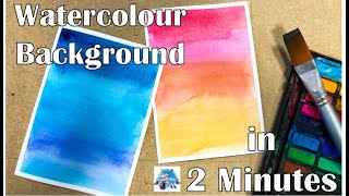 SUPER EASY WATERCOLOUR WASH BACKGROUND IN TWO MINUTES I WET On DRY I Watercolour Technique I Easy