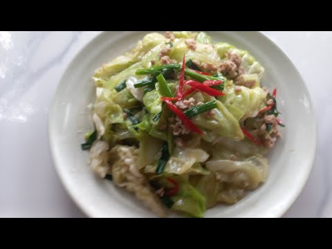 Bắp cải xào thịt băm