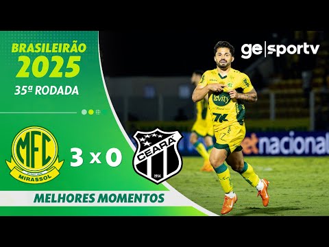 Gols e lances de Mirassol x Ceará