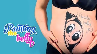 Painting the belly of my pregnant sister - Easy drawings for pregnancy