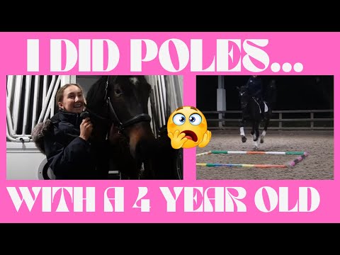 I took my 4 YEAR OLD DRESSAGE horse to a POLE CLINIC⚠️😰