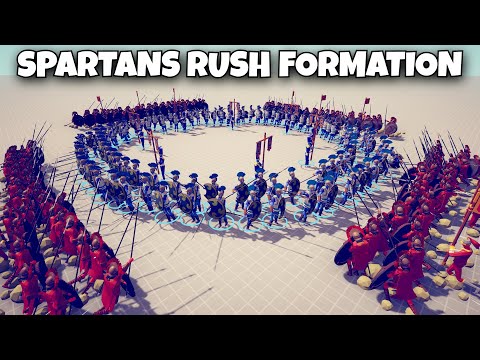 SPARTANS RUSH FORMATION vs ATHENIAN - Totally Accurate Battle Simulator TABS
