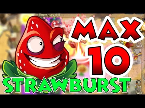 Plants vs Zombies 2 Max Level UP - Strawburst Max Level 10 EPIC Power UP