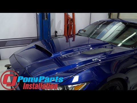 2015-2017 Mustang V6/EcoBoost/GT Cervini Hood Stalker Unpainted Fiberglass With Louvers Installation