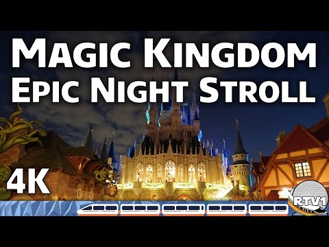 Magic Kingdom - EPIC Relaxing Night Stroll - 90 Minutes! 4K | Walt Disney World