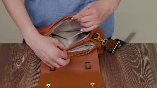 Елегантна сумка для жінок з короткою ручкою з натуральної шкіри Vintage 22669 руда