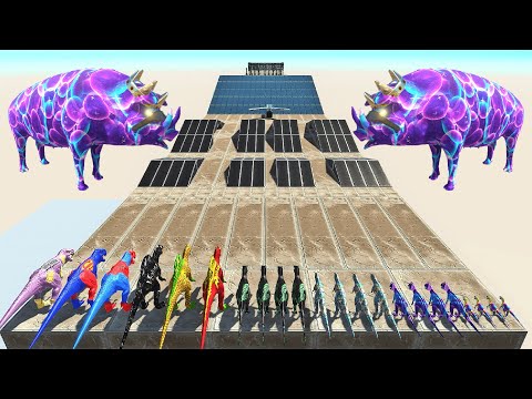 SPEED RACE DINOSAURS vs ANIMALS - Animal Revolt Battle Simulator ARBS