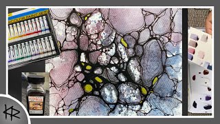 WATERCOLOR abstract & relaxing neurographic inspired lines - with brush prep & palette setup - 280