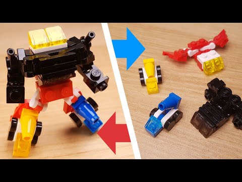 [LEGO Mini Robot Tutorial] Combiner Transformer Mech (similar with Megazord) /ミニレゴ合体ロボ/미니 레고 합체로봇